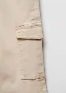 Pantalón Cargo Del Beige Talla 20 Teen Niñas Mango