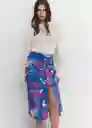 Falda Nuti Azul Talla M Mujer Mango