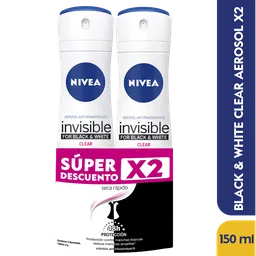 Nivea Desodorante Antitranspirante Black and White Invisible Clear
