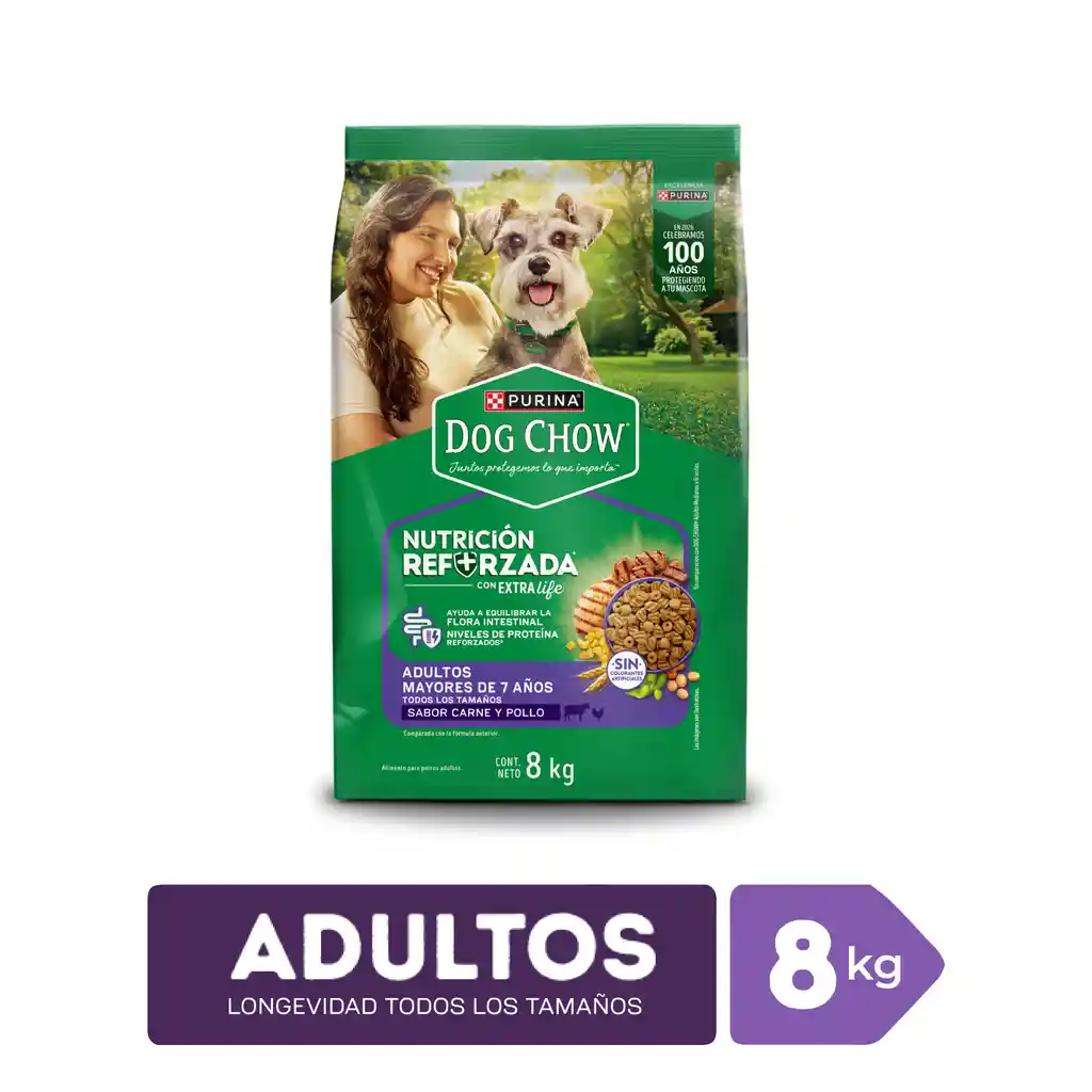 Comida para perro Dog Chow mayores a 7 años (Senior Longevidad) x 8 kg