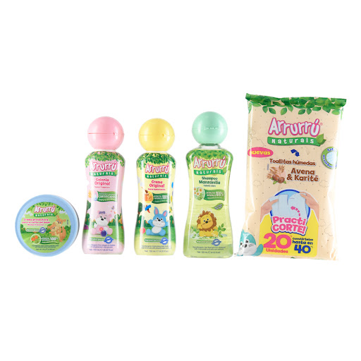  Estuche Arrurru Naturals Baby Shower Shampoo + Crema Original + Toallitas Humedas 
