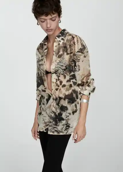 Camisa Misha Crudo Talla S Mujer Mango