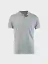 Camisa Efecto Melange Piqué Slim Fit Gris T.M 72038 Arturo Calle