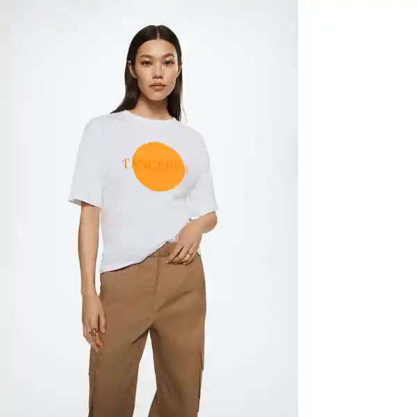 Camiseta Tanger-H Blanco Talla L Mujer Mango