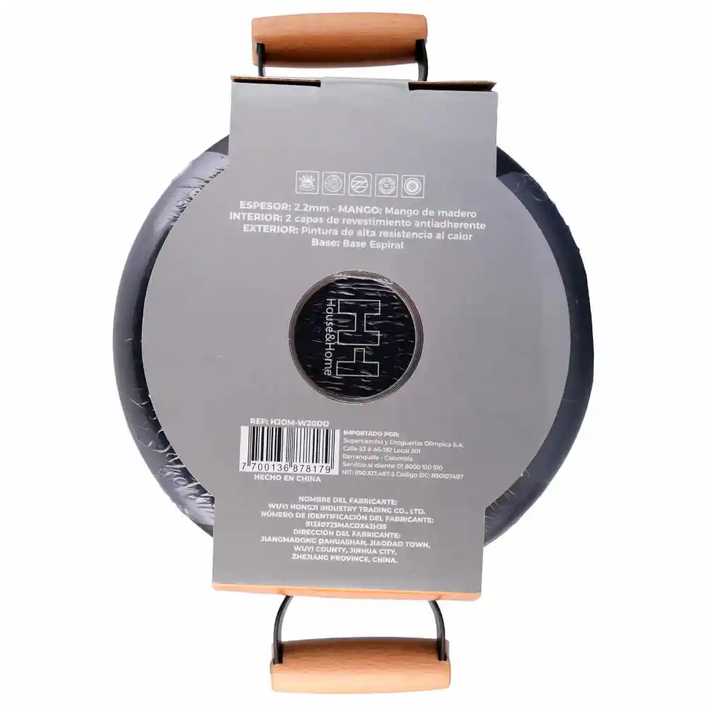 Olla H&h Antiadherente Tv Mango Madera W20do
