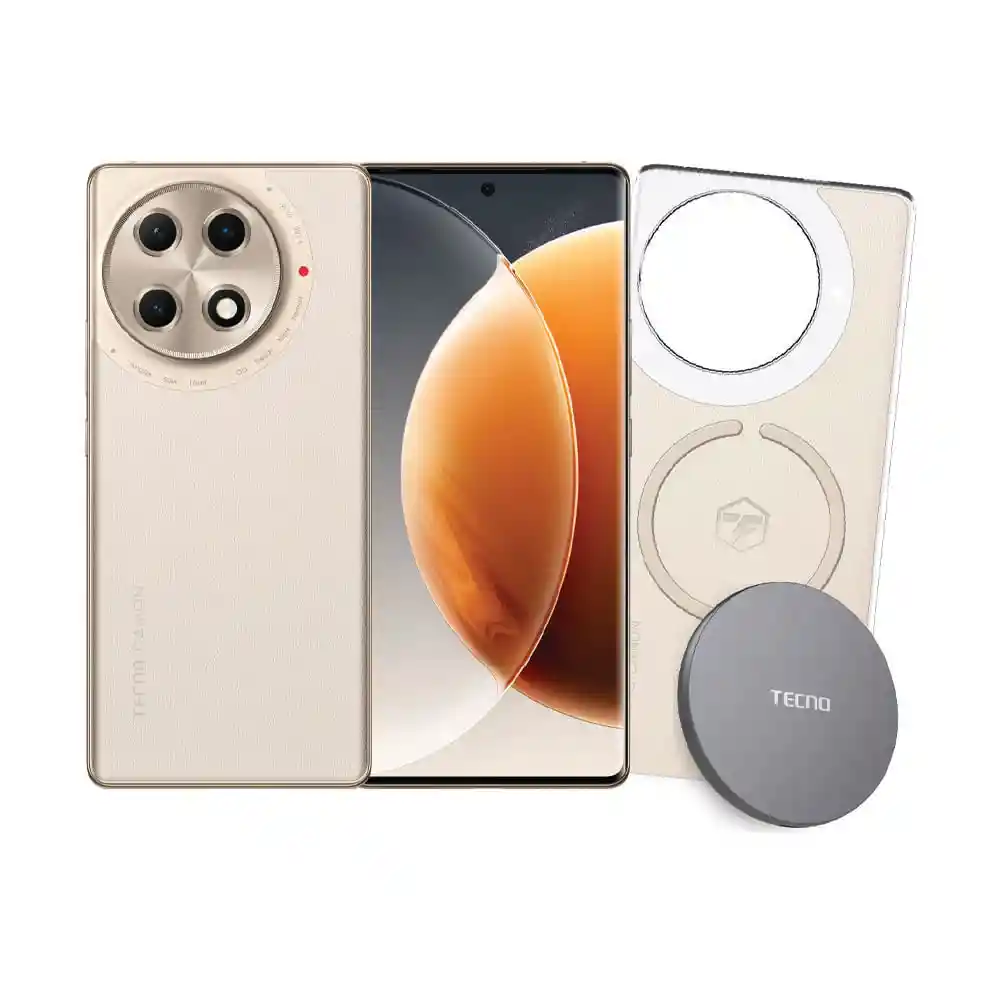 Celular Tecno Camon 30s Pro Dorado + Power Bank 256gb
