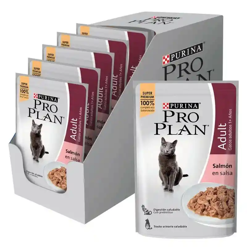 Comida humeda para gatos sabor a salmón Purina Pro Plan x 85gr