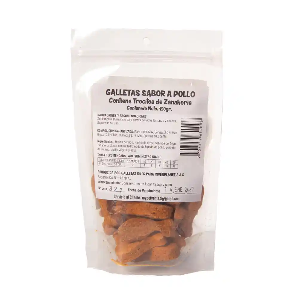 My Pet Galleta Para Perro Pollo y Zanahoria 150 g