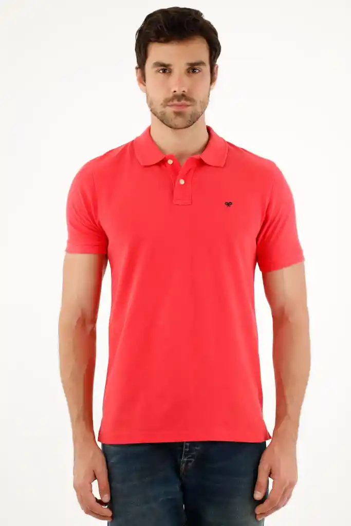 Polo Rosada Con Raqueta Multicolor Para Hombre