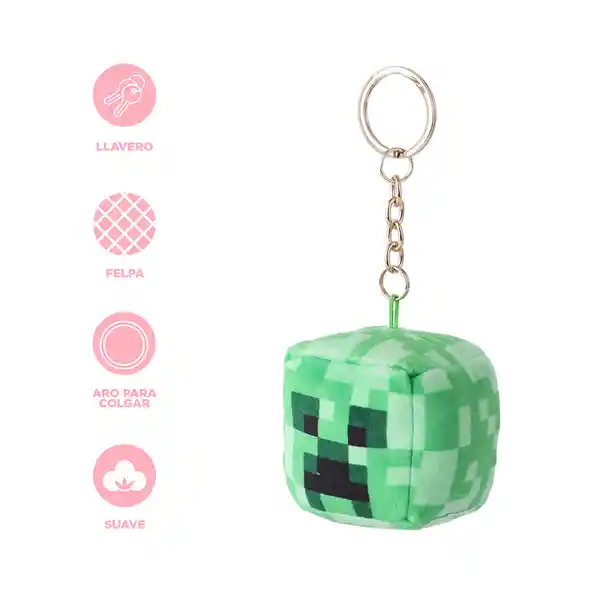 Llavero de Peluche Creeper Serie Minecraft Miniso