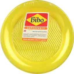 Bíbo Plato  Super Party Plastico Color Amarillo