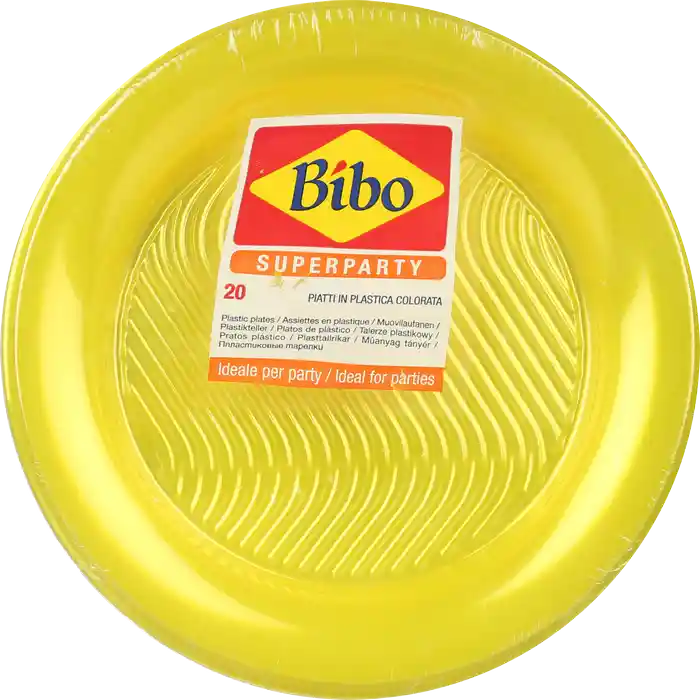 Bíbo Plato  Super Party Plastico Color Amarillo