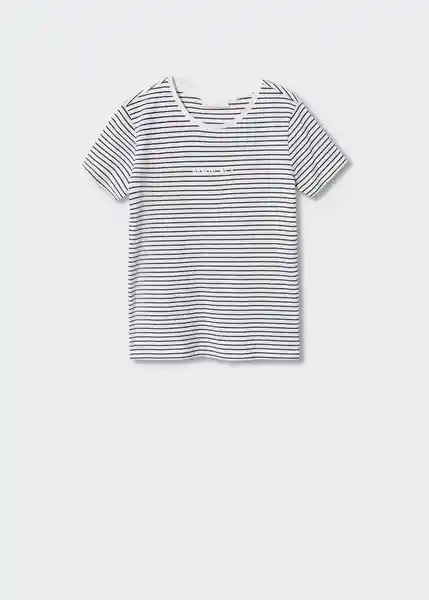 Camiseta Mangora-H Navy Talla L Mujer Mango