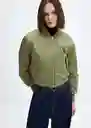 Chaqueta Crush Khaki Talla XL Mujer Mango