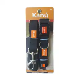 Kanu Set De Correa Y Collar Para Perro Reflectivo Light Negro M