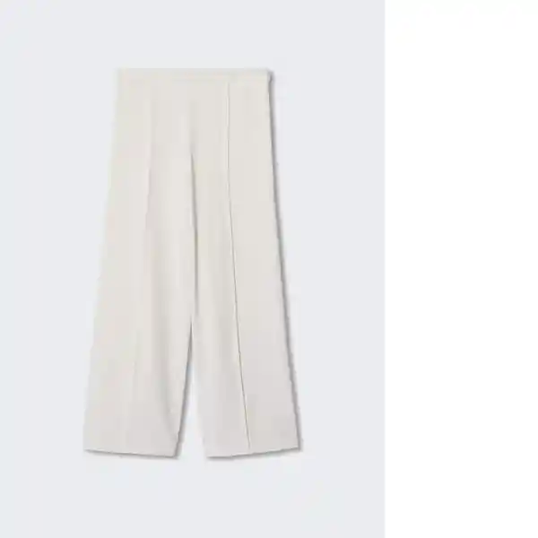 Pantalón Pleaty Crudo Talla 42 Mujer Mango