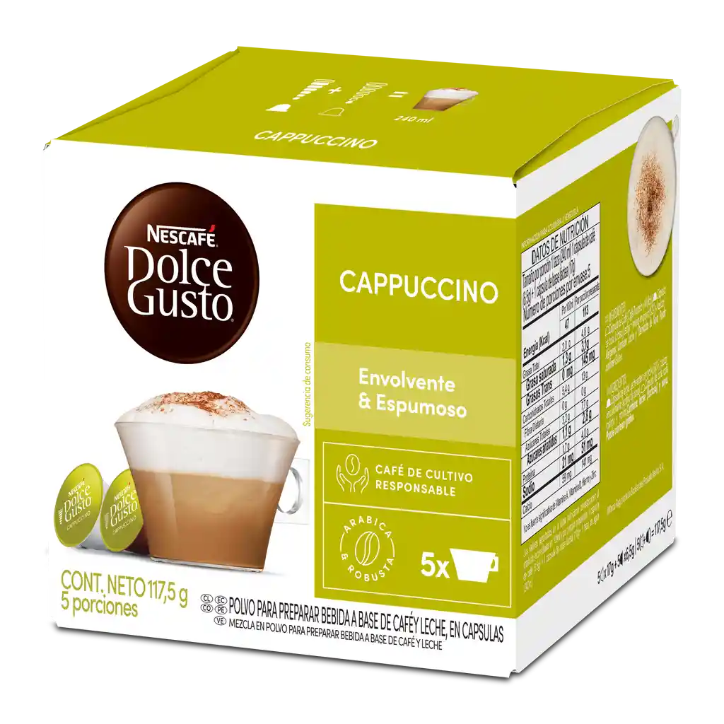 Cápsulas de café NESCAFÉ DOLCE GUSTO Cappuccino x 117,5g