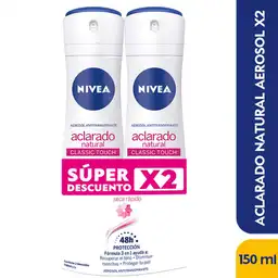 Nivea Desodorante en Aerosol Aclarado Natural Classic Touch