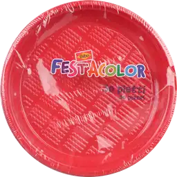 Bíbo Festacolor Plato Plastico Desechable Color Rojo