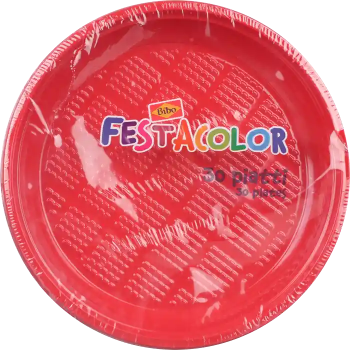 Bíbo Festacolor Plato Plastico Desechable Color Rojo