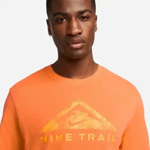 Nike Camiseta Df Tee Run Trail Para Hombre Naranja Talla XL