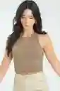 Crop Top Jennan Color Café Taupe Talla XS Ragged