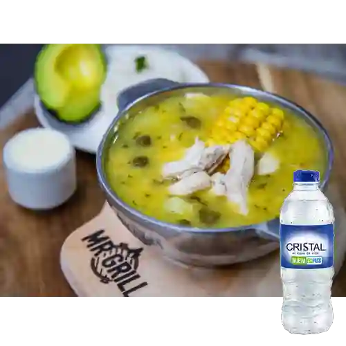 Combo Ajiaco Santafereño + Cristal Sin Gas 400 ml