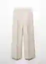 Pantalón Briones Beige Talla 36 Mujer Mango