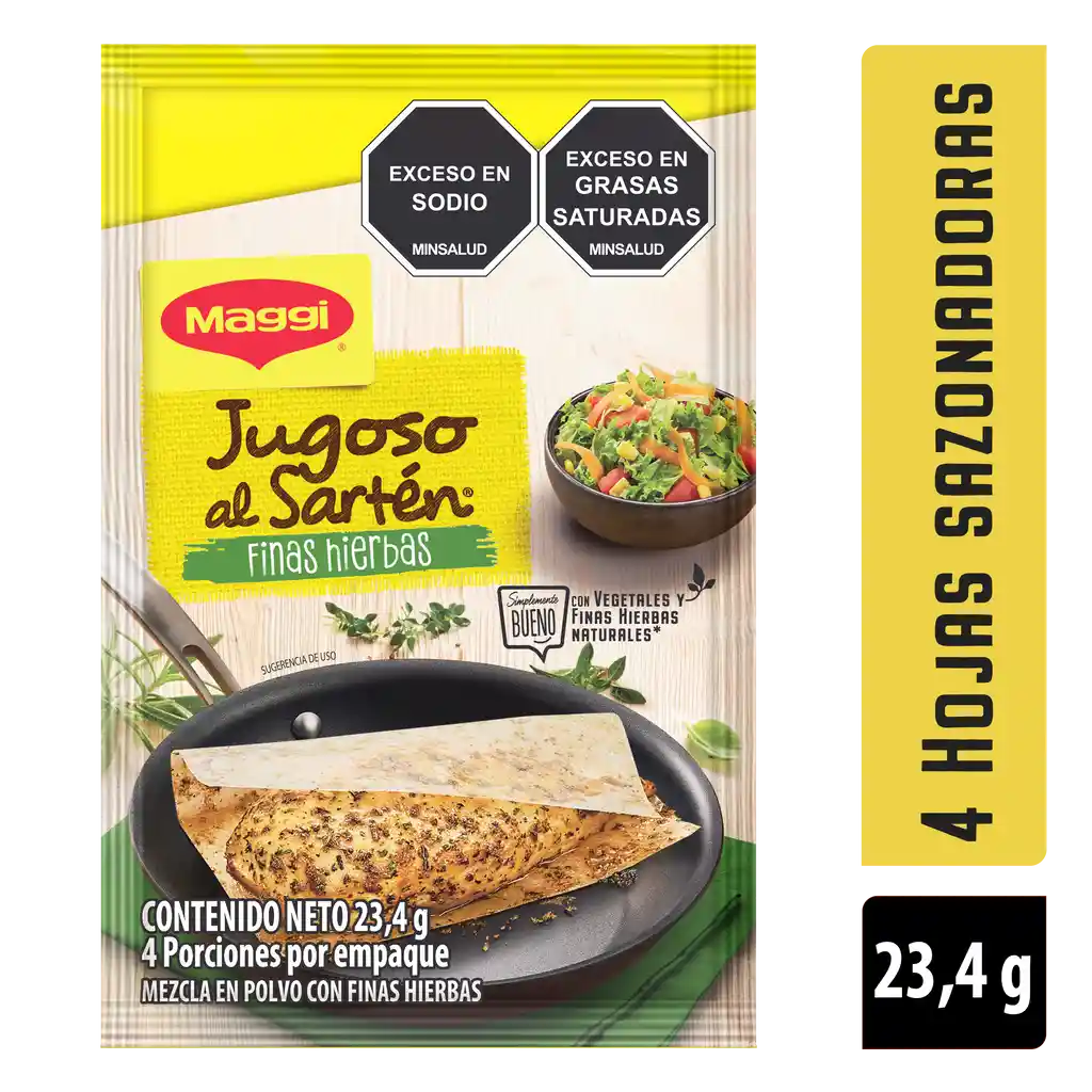 Hojas sazonadoras MAGGI Jugoso al Sartén Pollo finas hierbas x 23,4g