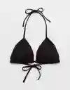Top de Bikini Aerie Negro Talla: SMALL 5786073 American Eagle