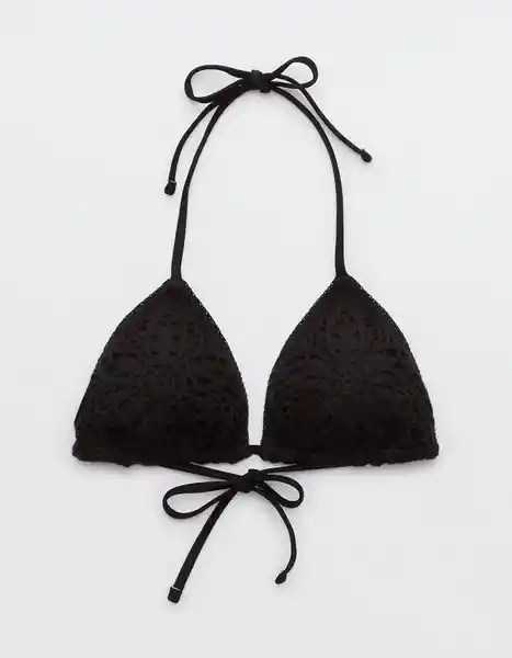 Top de Bikini Aerie Negro Talla: SMALL 5786073 American Eagle
