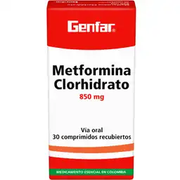 Genfar Metformina Clorhidrato Comprimidos Recubiertos (850 Mg)