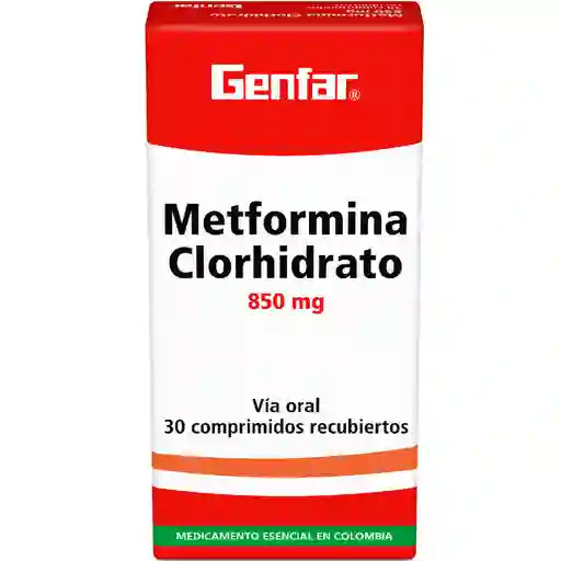 Genfar Metformina Clorhidrato Comprimidos Recubiertos (850 Mg)