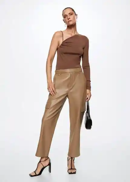 Pantalón Francis Camel Talla 36 Mujer Mango