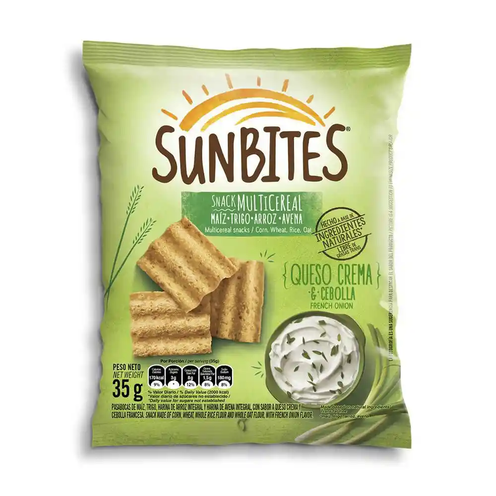 Sunbites Snack Multicereal Queso Crema y Cebolla