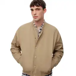 Chaqueta Tipo Bomper en Tejido Plano Masculino Aomurd