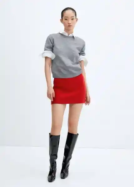 Falda Chilly Rojo Talla L Mujer Mango