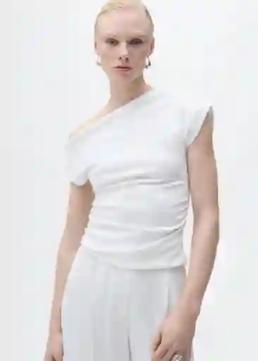 Top Juli Blanco Talla M Mujer Mango