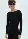 Camiseta Saco Negro Talla M Mujer Mango