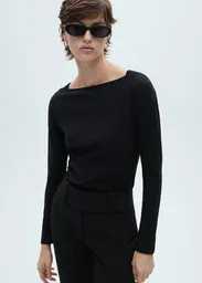 Camiseta Saco Negro Talla M Mujer Mango