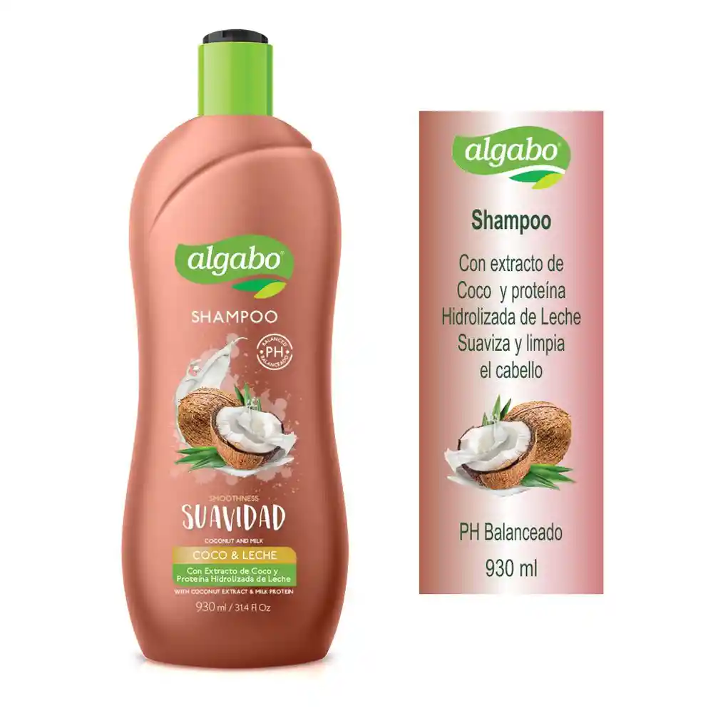 Algabo Shampoo con Coco y Leche Suavidad