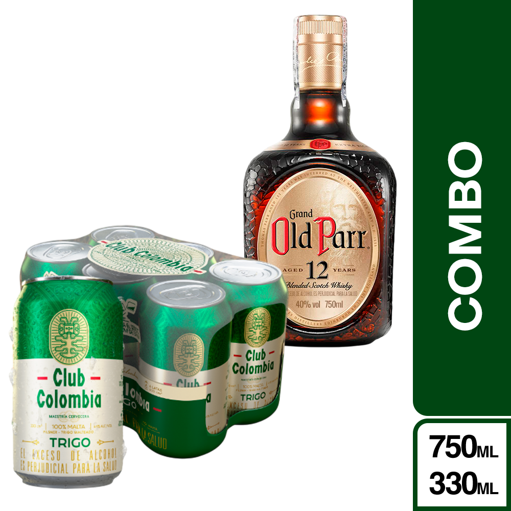 Combo Club Colombia Cerveza Trigo + Old Parr Whisky Premium