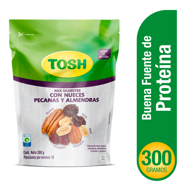 Tosh Mezcla de Frutos Secos Silvestre con Nueces 300 g