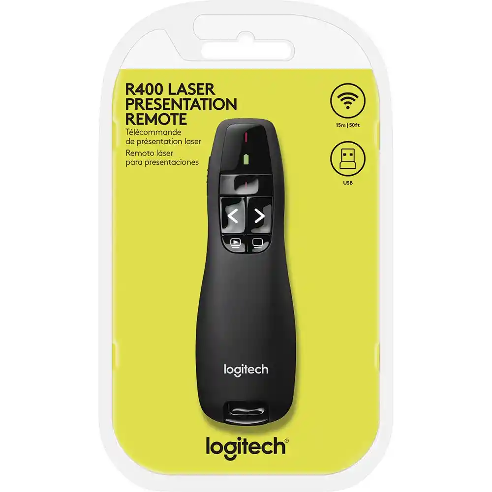 Logitech Presentador De Diapositivas R400 Luz Roja