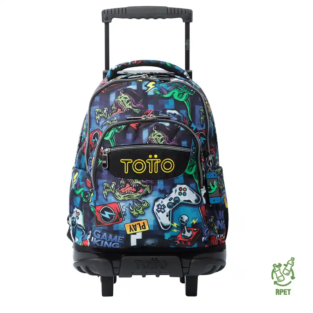 Morral Ruedas Niño Porta Pc 15.4" Bomper Renglon Azul