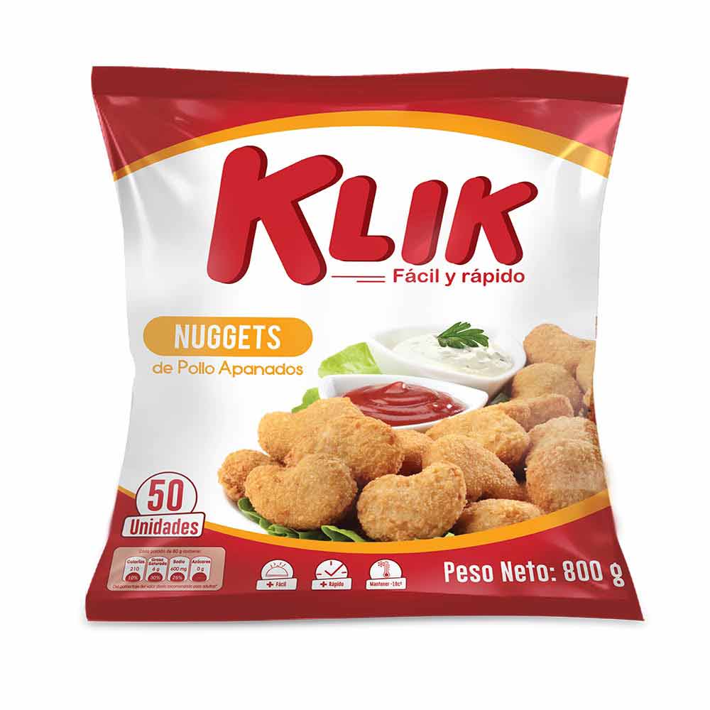 Klik Nuggets de Pollo Apanado Fácil y Rápido 800 g