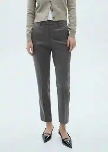 Pantalón Warm Gris Talla 36 Mujer Mango