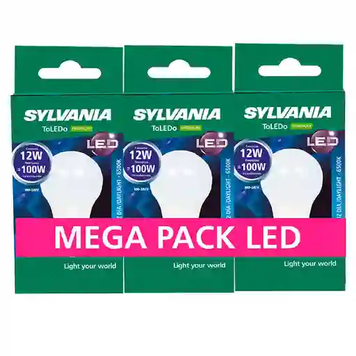 Sylvania Pack de Bombillos Led Luz Fría 12W 6500K