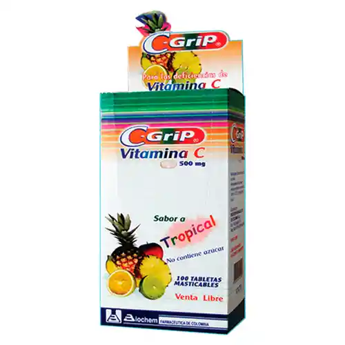 C-Grip Vitamina C Sabor a Tropical Tabletas Masticables 