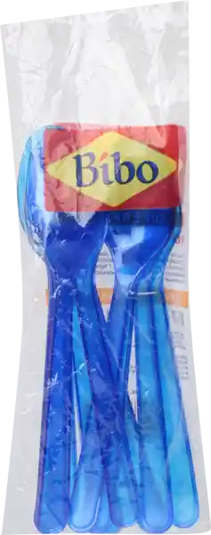 Bíbo Cuchara Plastica Trans Azul